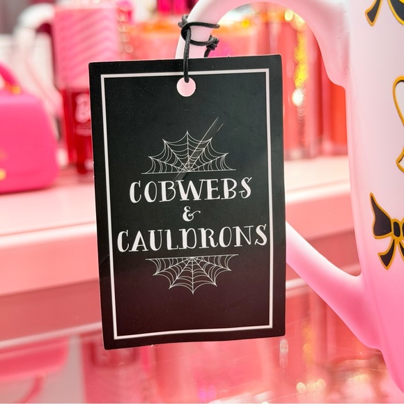 Ghosts & Bows Coquette Matte Pink Coffee Cup Halloween Mug Girly Ghosts - Picture 2 of 3